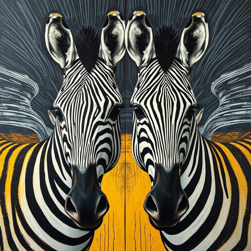 Surreal Zebra Totoro Double Slit Experiment