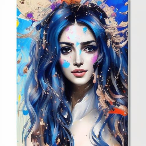 Anime Art Print: Greek Goddess in Winter Steampunk