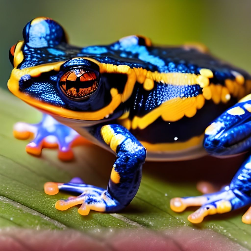 Vibrant Painted Mantella Frog in Hyperrealistic Detail