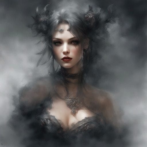 Dark Mistress Portrait in Dark Fantasy Style