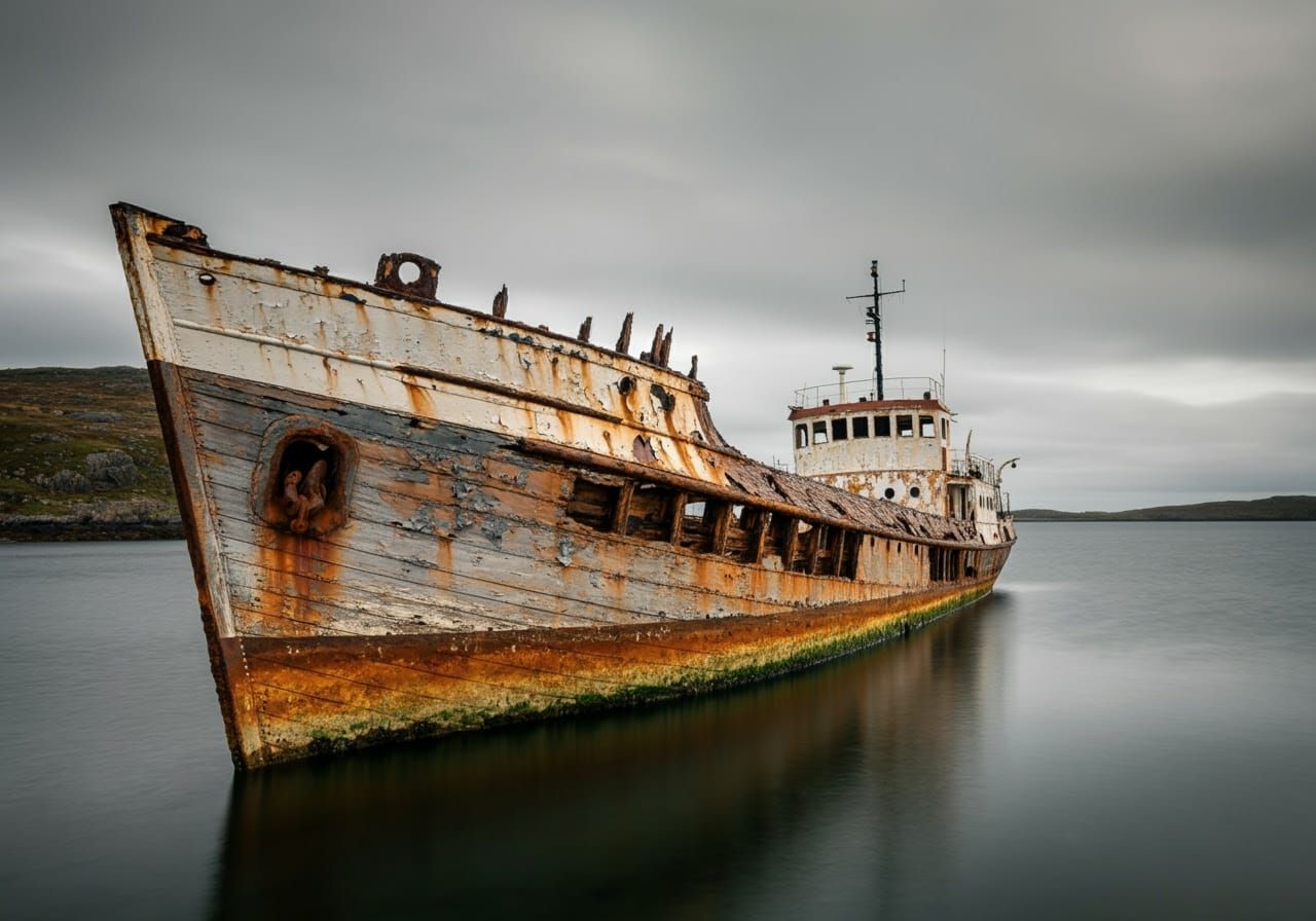 Weathered Maritime Monument in Monochromatic Splendor