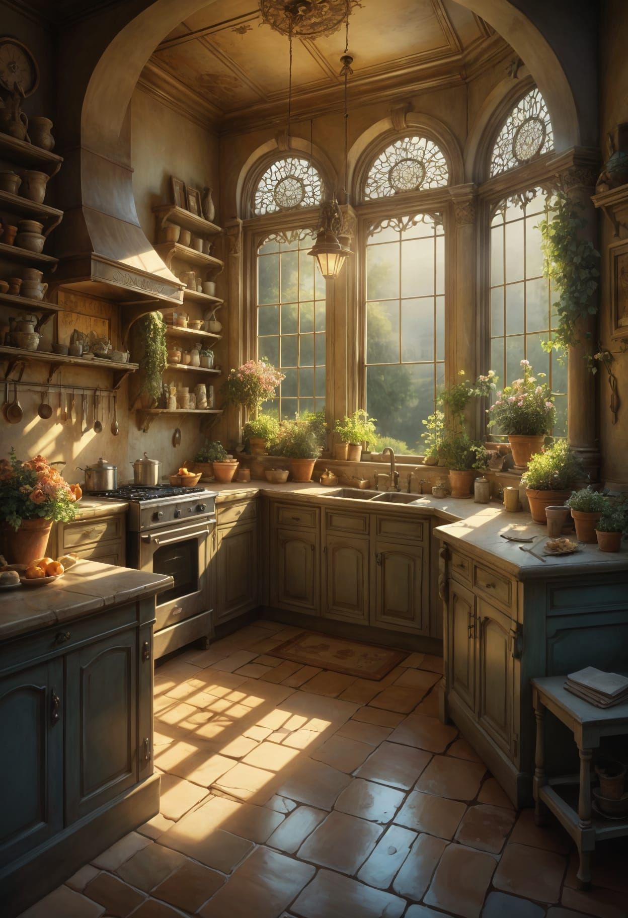 Elegant Morning Landscape in Painterly Style