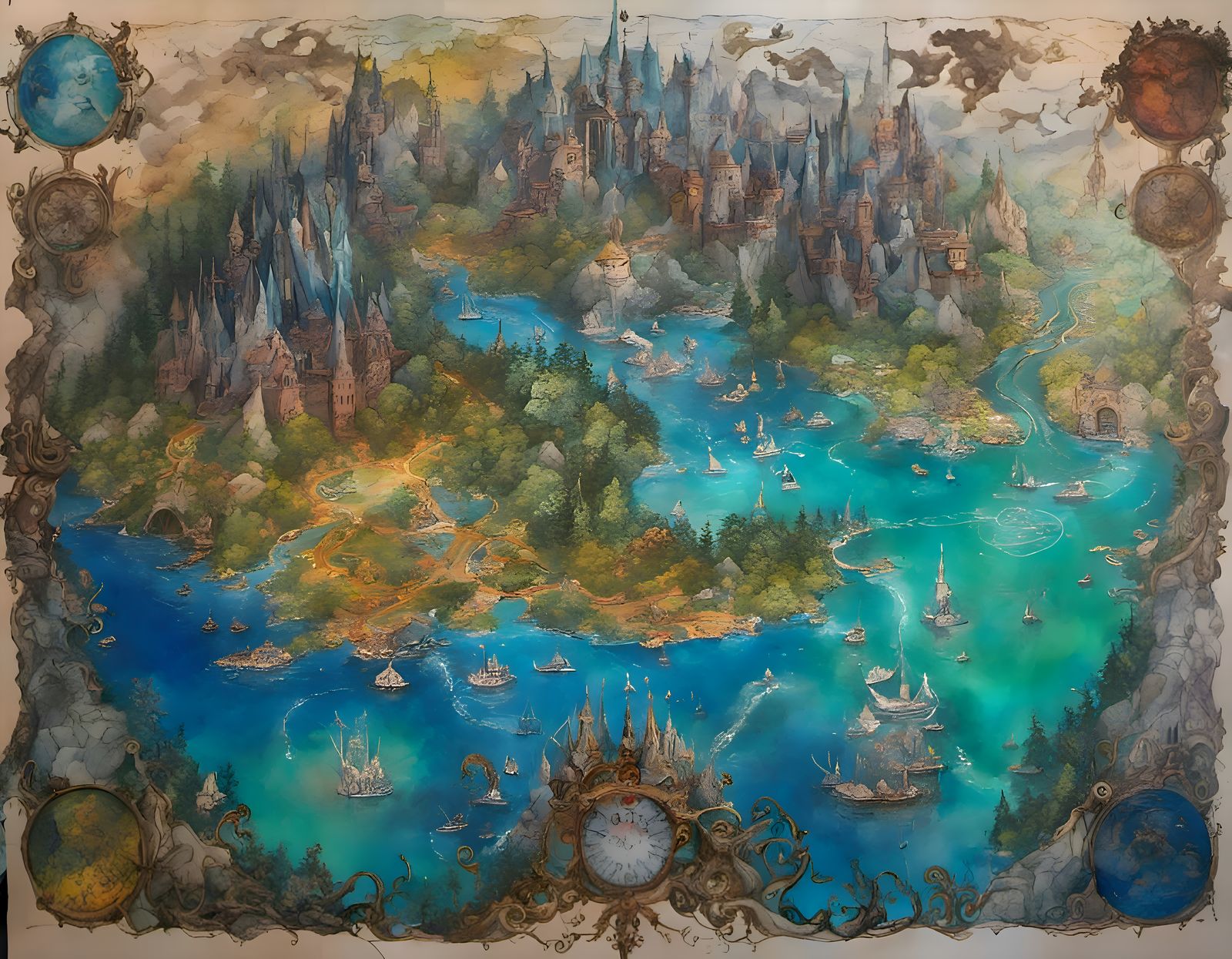 Fantasy Map of the Hidden Faerie Kingdom