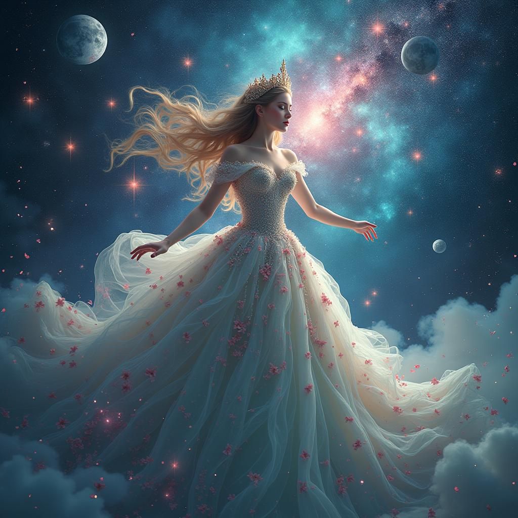 Cosmic Princess in Ethereal Dreamscape