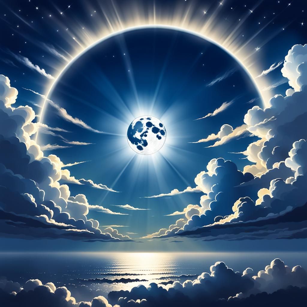 Radiant Full Moon Night Sky