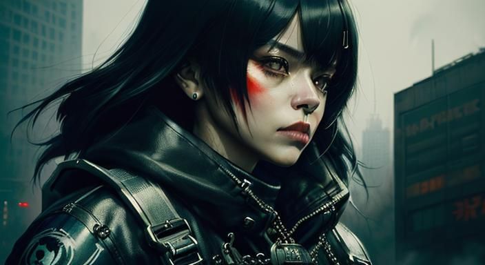 Menacing Man in Urban Landscape: Dark Fantasy Art