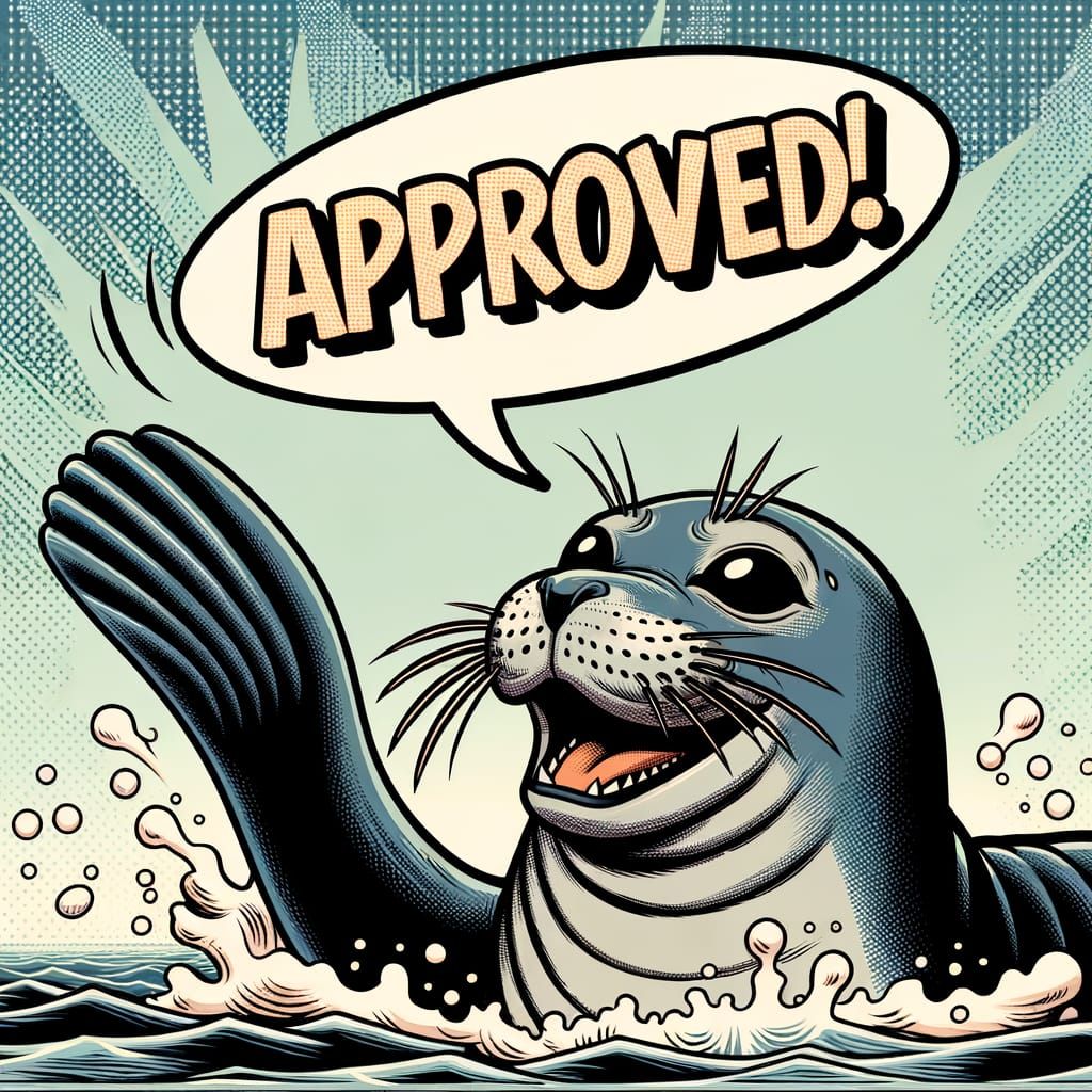 Comic Seal of Approval Illustration