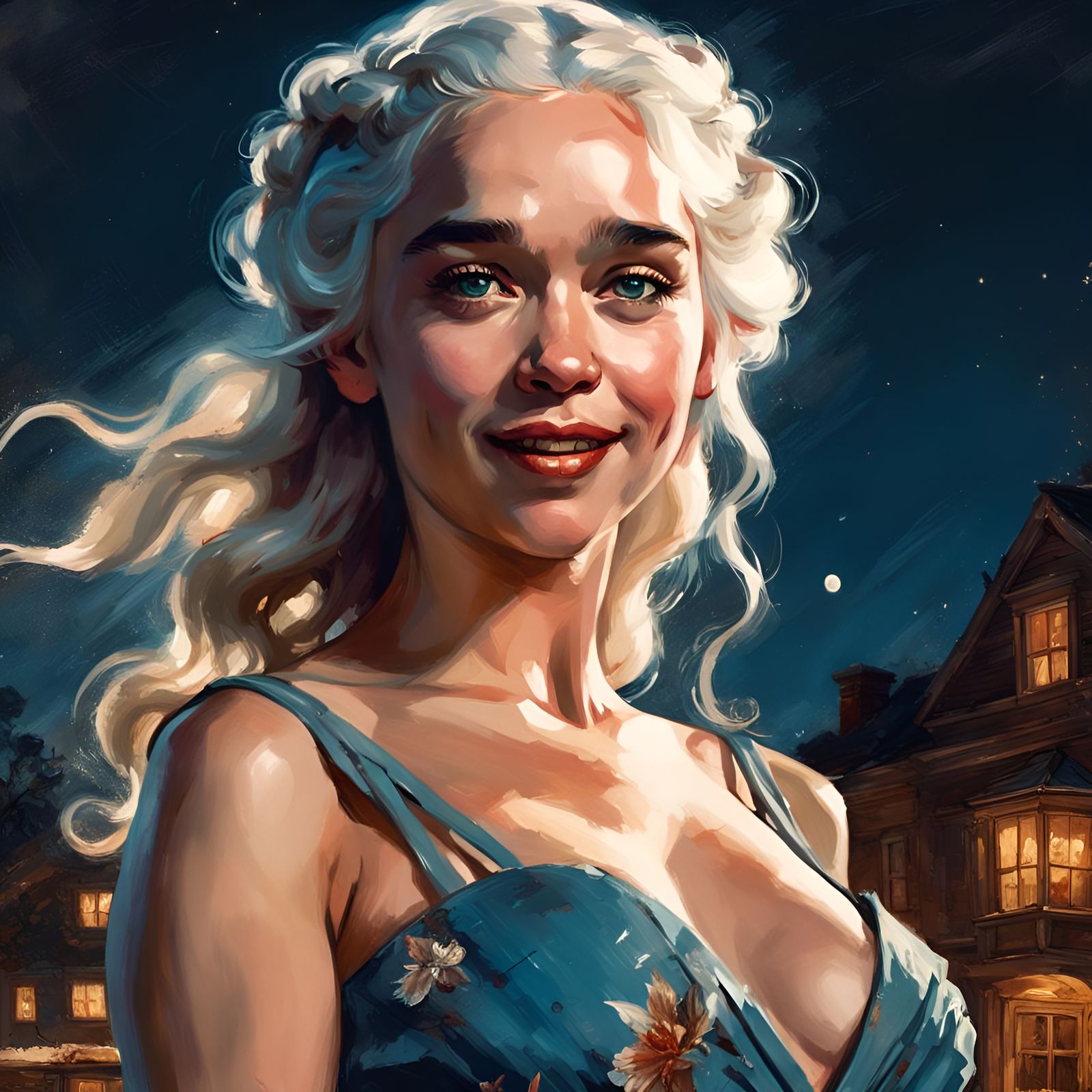 Glamorous Portrait in Pin-Up Style, 8K Resolution