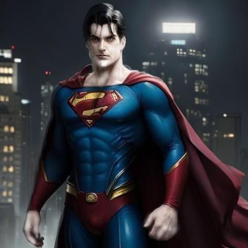 David Corenswet as Bizarro superman standing in Metropolis.