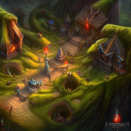 Fantasy Forest Village of the Elf Lord