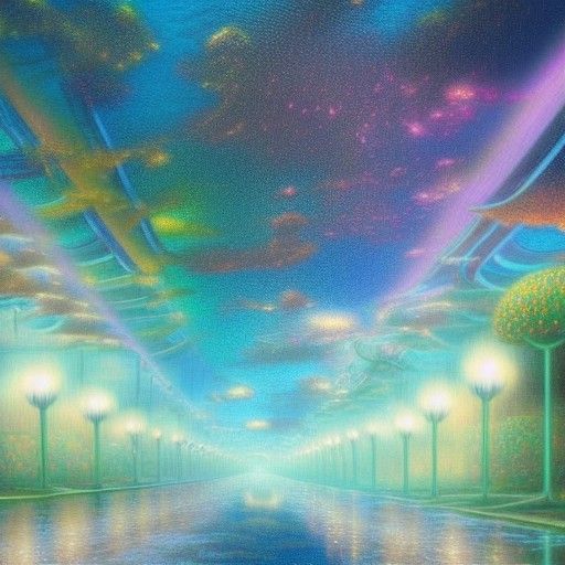 Crying Sky: Holographic Astral Illustration in Mixed Media