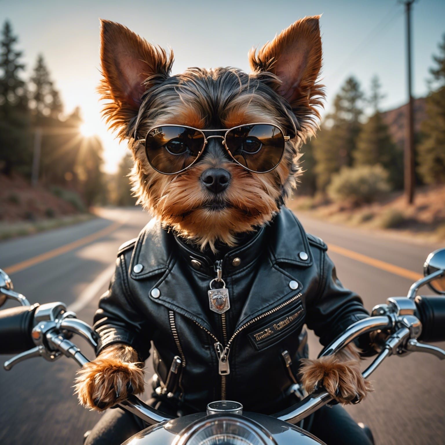 Yorkie on Harley: Ultra-Realistic Wildlife Photography