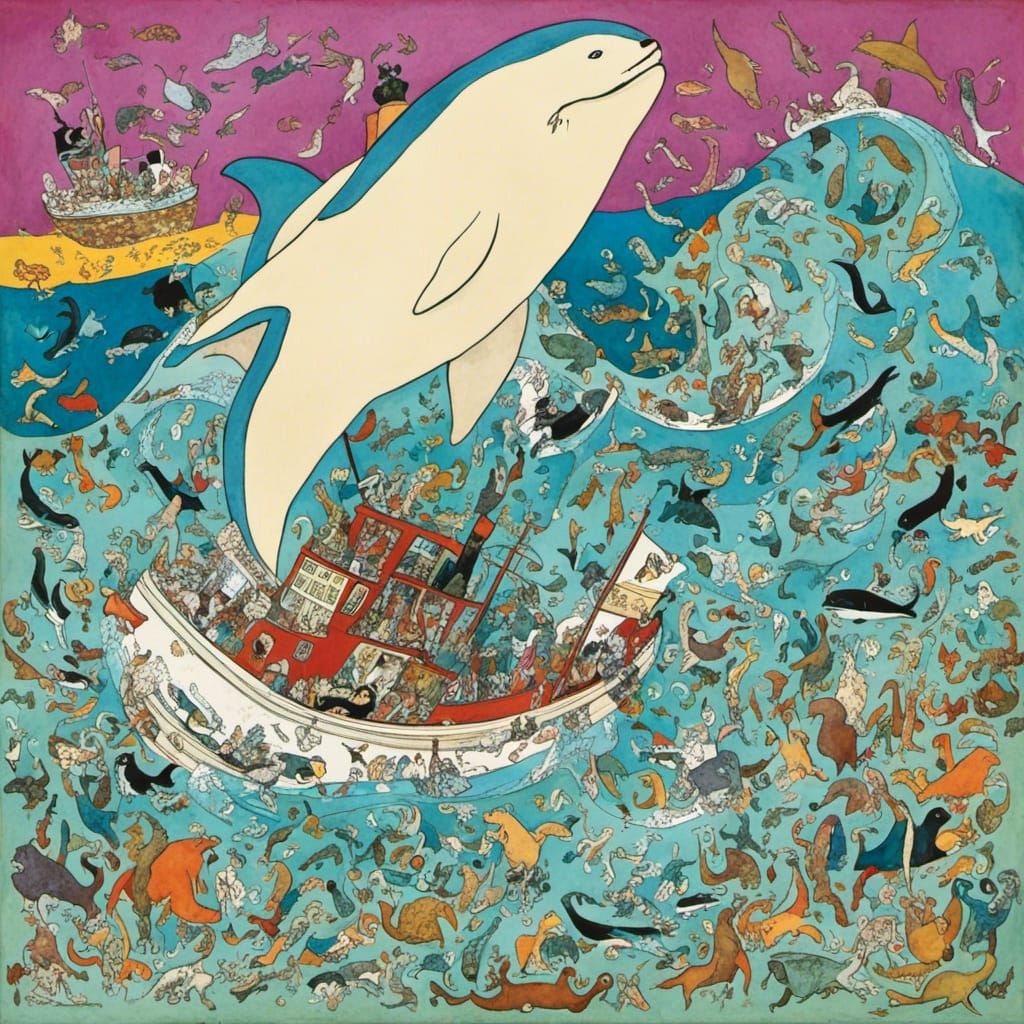 Killer Whale Surfing a Huge Tidal Wave