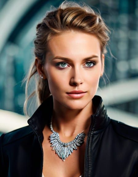 Hungarian Girl Portrait in Stained Glass Style