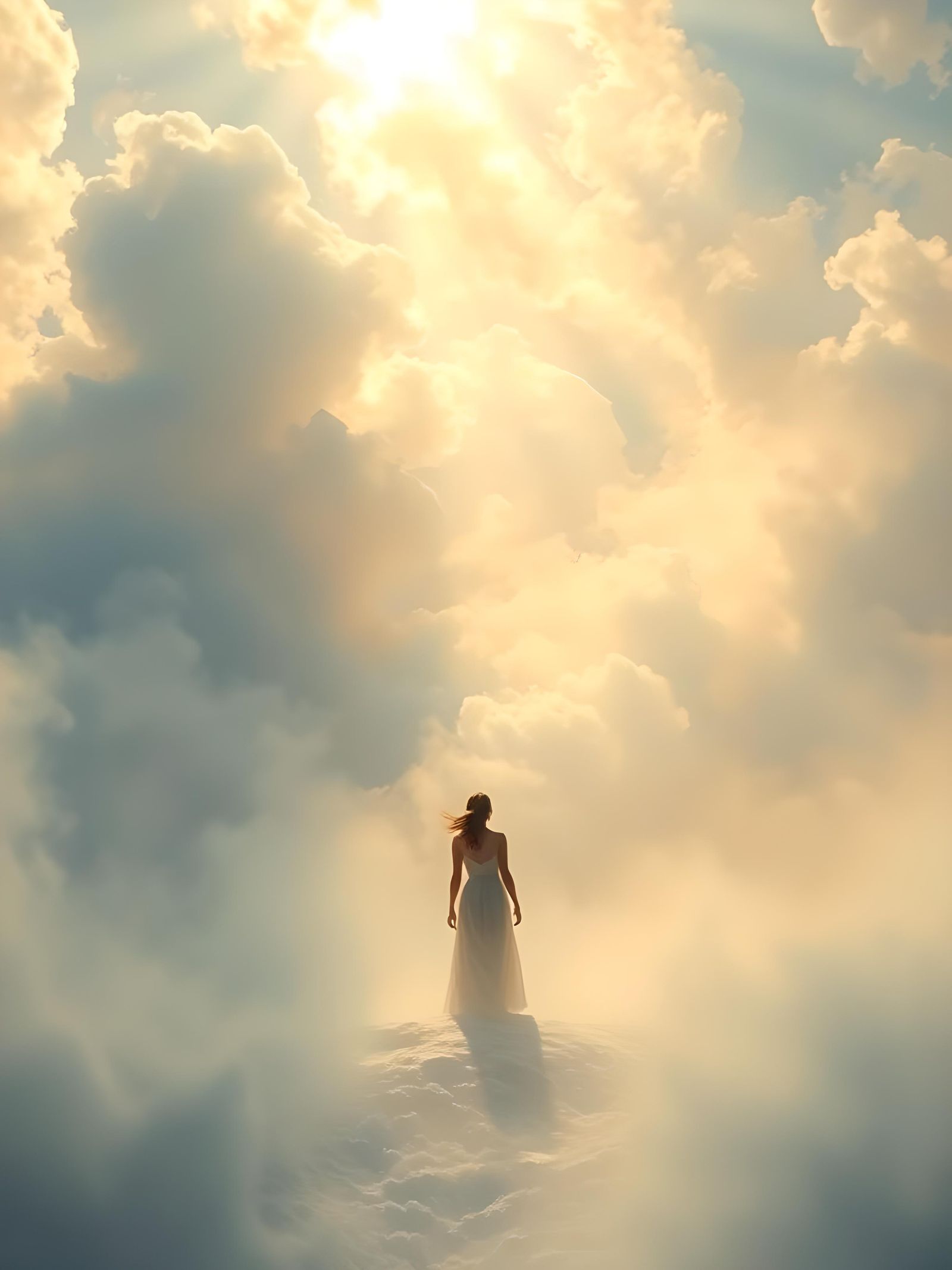 Heavenly Sunshine Beams in Summer Night Dream