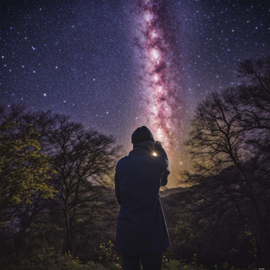 Celestial Grace: Universe Witnessing a Moment