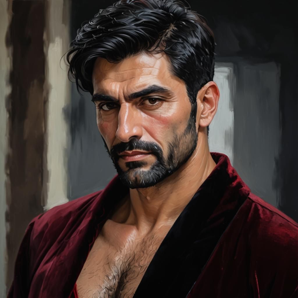 Neo-Impressionist Portrait in Impasto Style