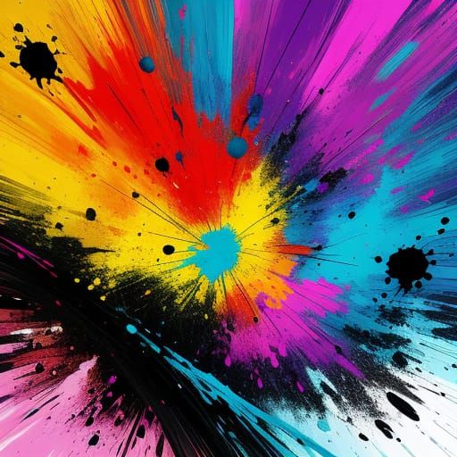 Vibrant Colorful Splash Art Abstract Design