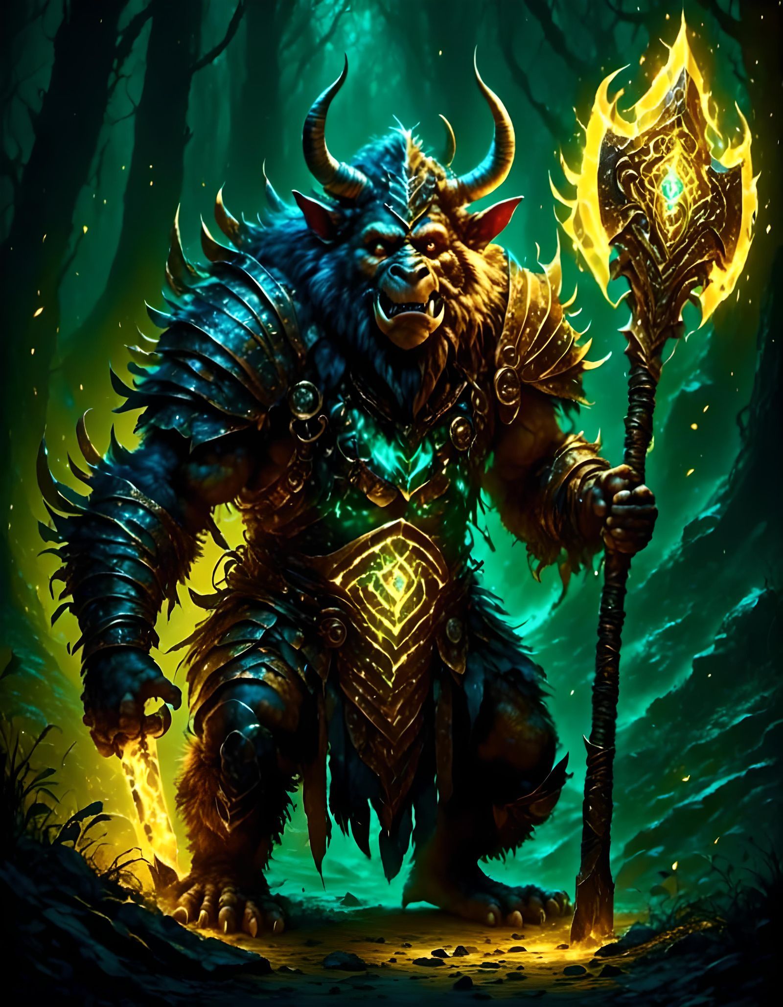 Bugbear Spellblade Portrait on Battlefield