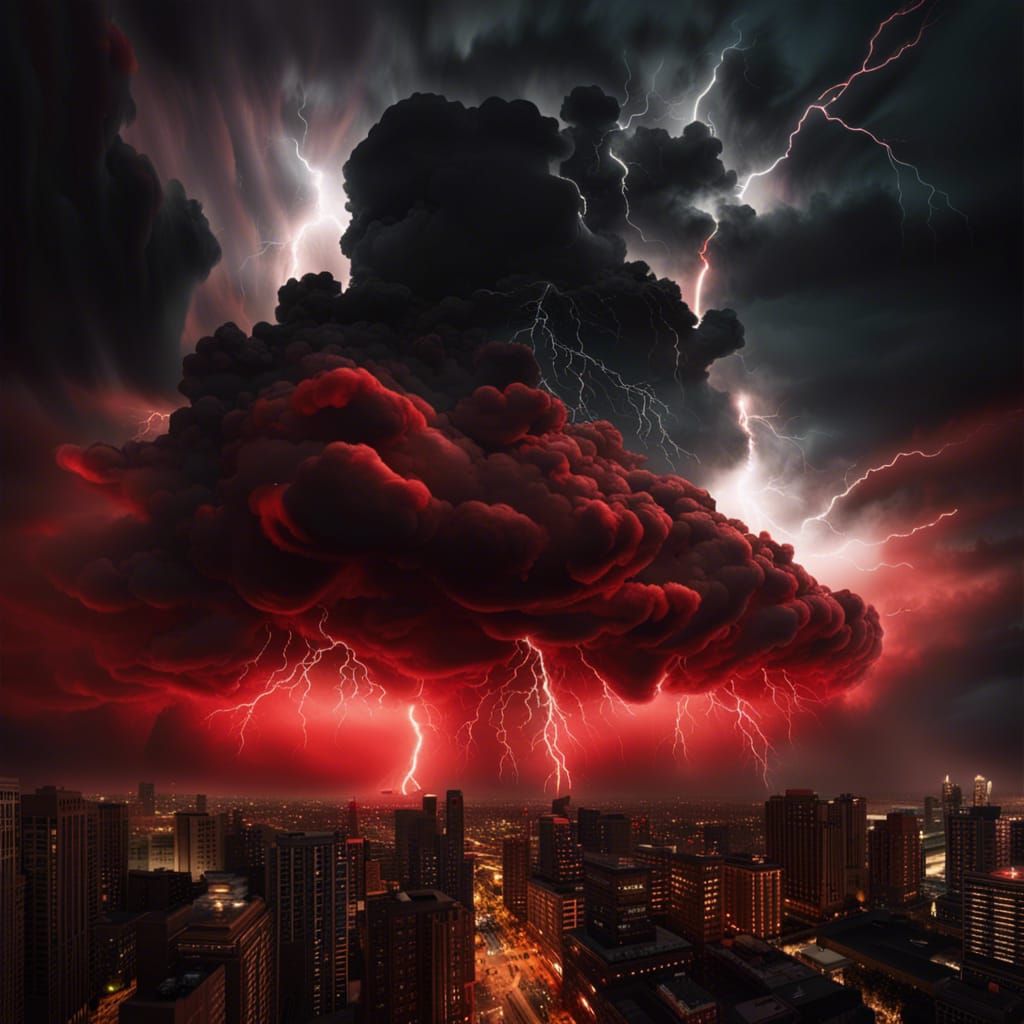 Terrifying Monster Cloud Over City