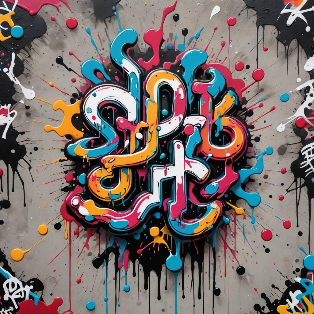 Colorful Graffiti Art with Splash and Street Elements