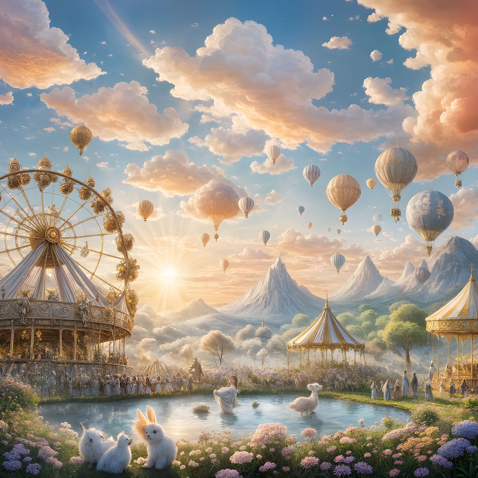 Divine Carnival at Sunset