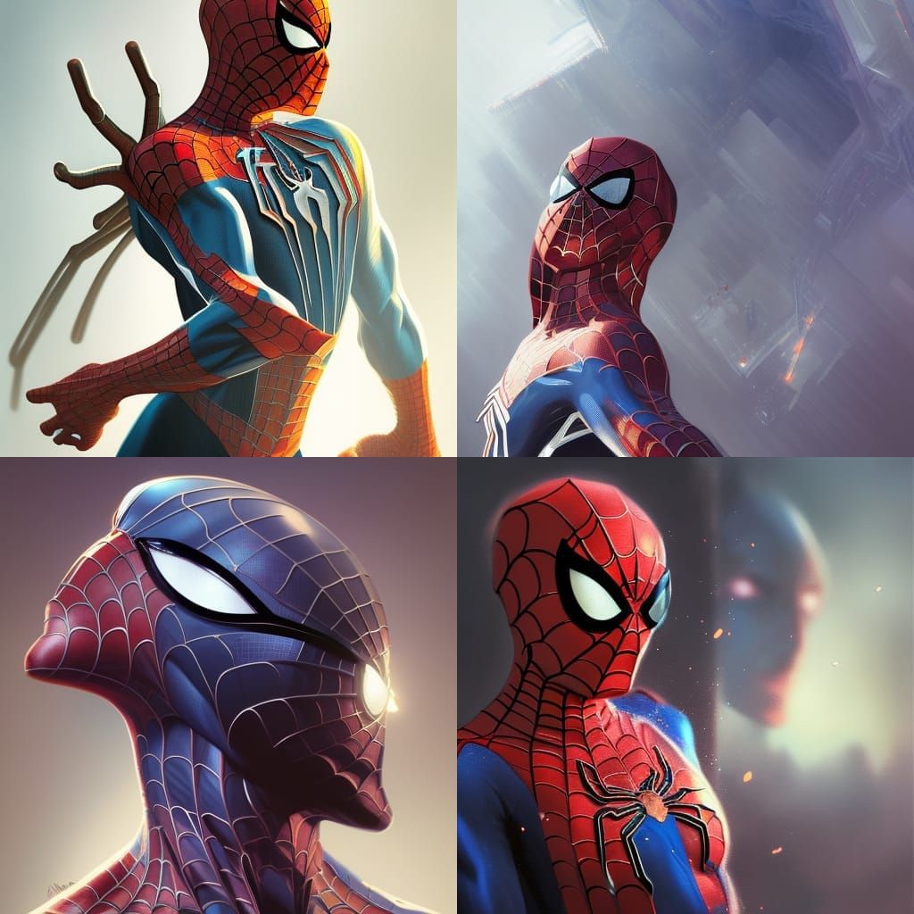 Spider-Man Portrait in Art Nouveau Style