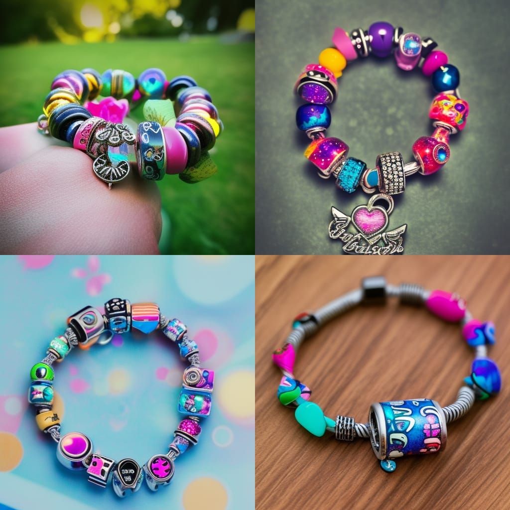 Lisa Frank Pandora Bracelet with Charms