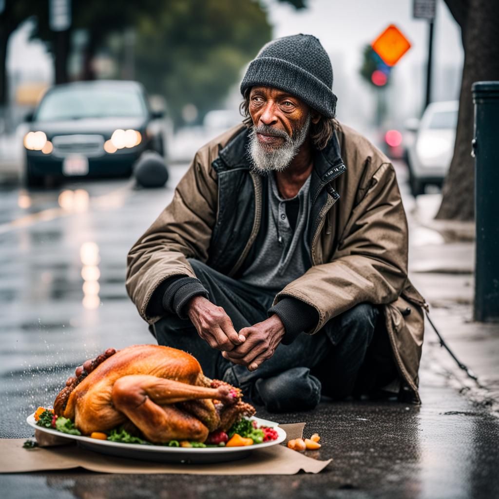 Homeless Man's Thanksgiving in Los Angeles