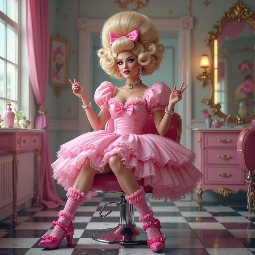 Drag Queen's Fantasy Makeover: Detailed Matte Painting