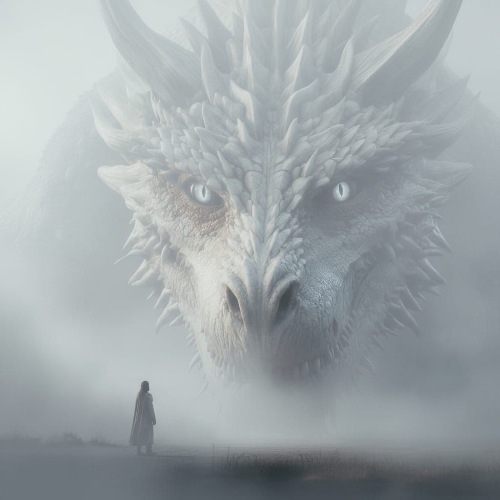 Misty Dragon Emerging from Fog