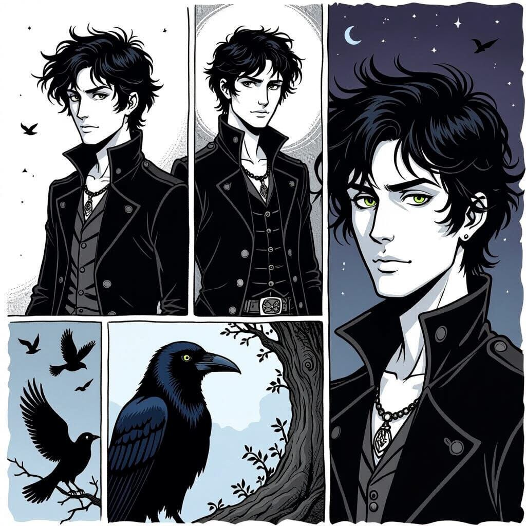 Neil Gaiman Graphic Novel Line Art of Akashic Rangers