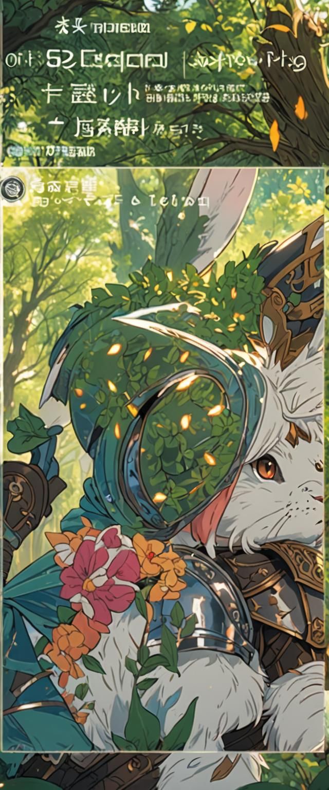 Anime Warrior Rabbit in Fantasy Forest
