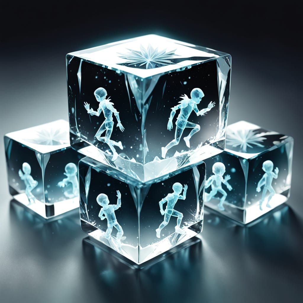 Hyper-Realistic Still Life: Four Seasons in Glass Cubes