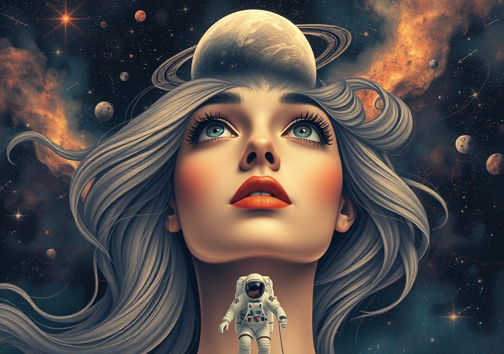 Cosmic Woman: A Dreamlike Journey Through Space