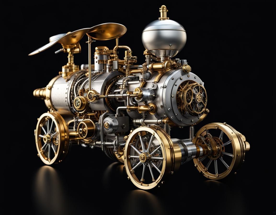 Steampunk Fire Engine Model in Dieselpunk Style
