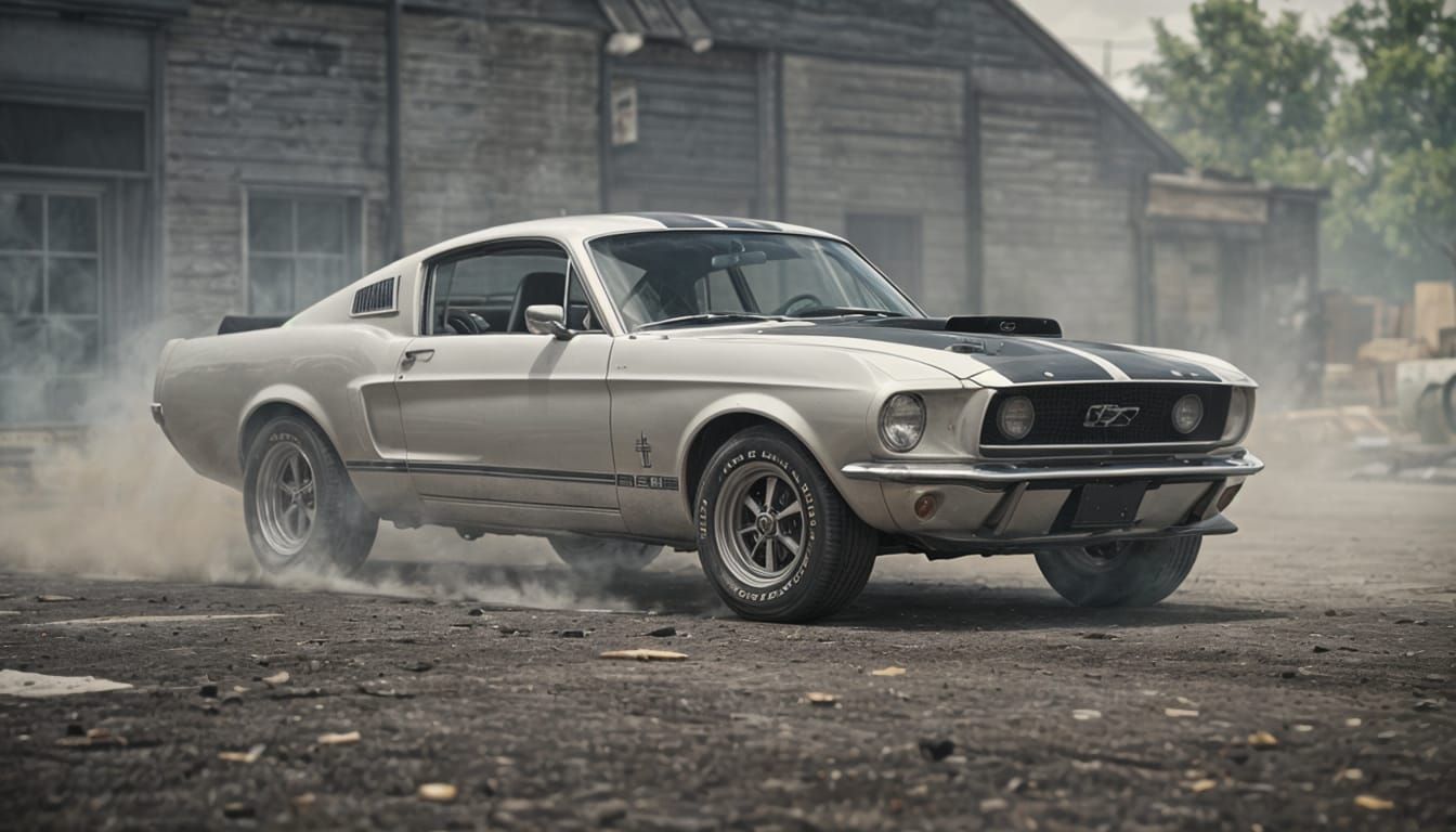 1967 Mustang GT 500 Burnout in 3D