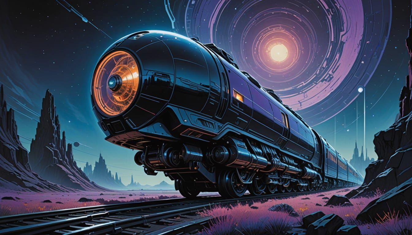 Cosmic Train Soars Through Vibrant Galaxy