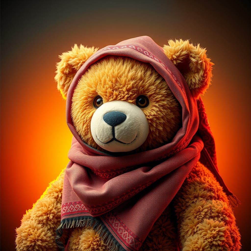 Teddy Bear in Keffiyeh, Artstation Concept
