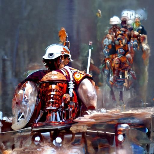 Roman Legion in Oil Painting Style