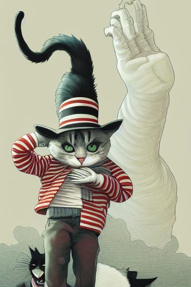 Cat in the Hat Book Cover Illustration