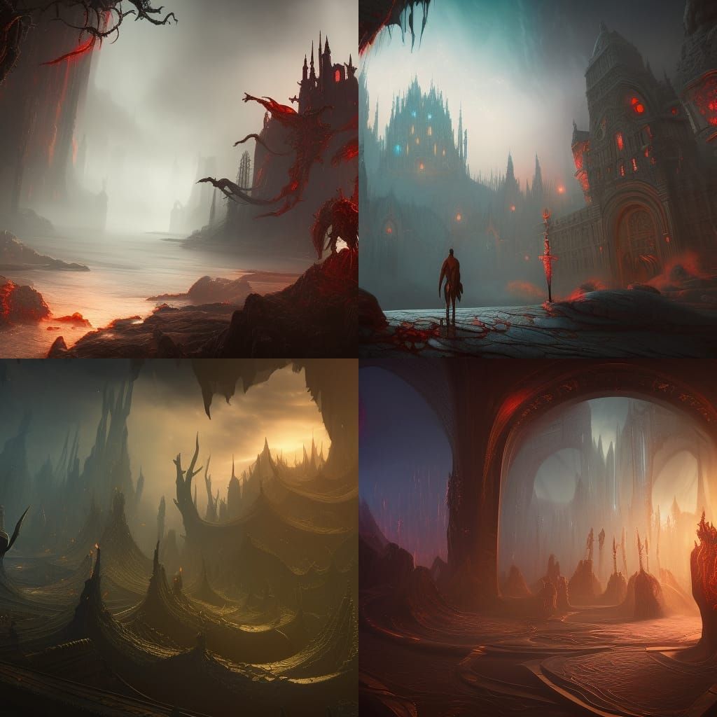 Demonic Impasse: Detailed Matte Painting in 8k