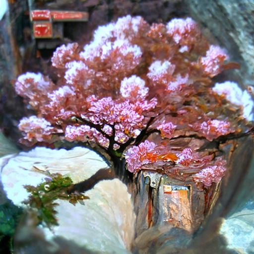 Sakura Tree in Japan: Oil Painting