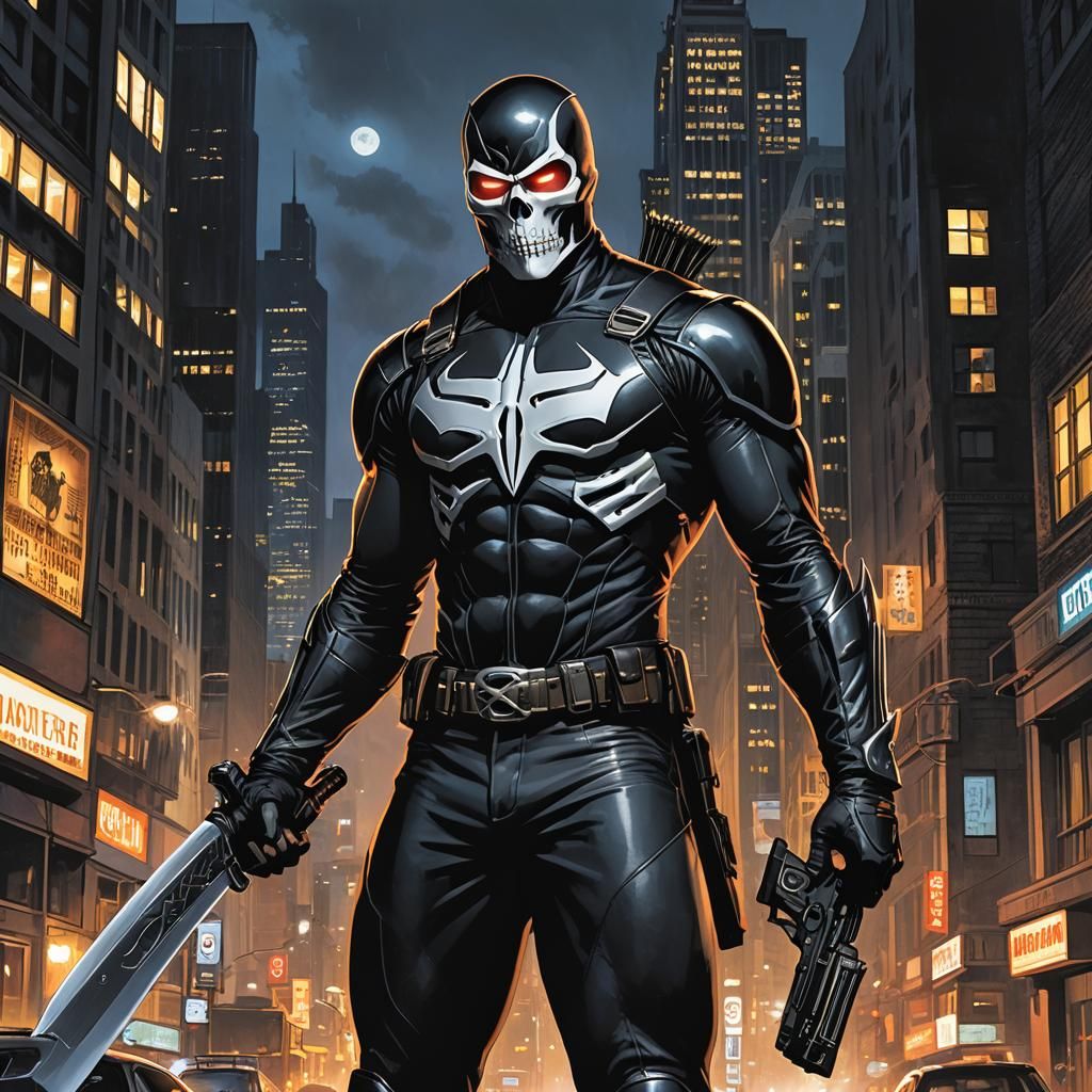 Gotham's Black Reaper: Vigilante Comic Book Art