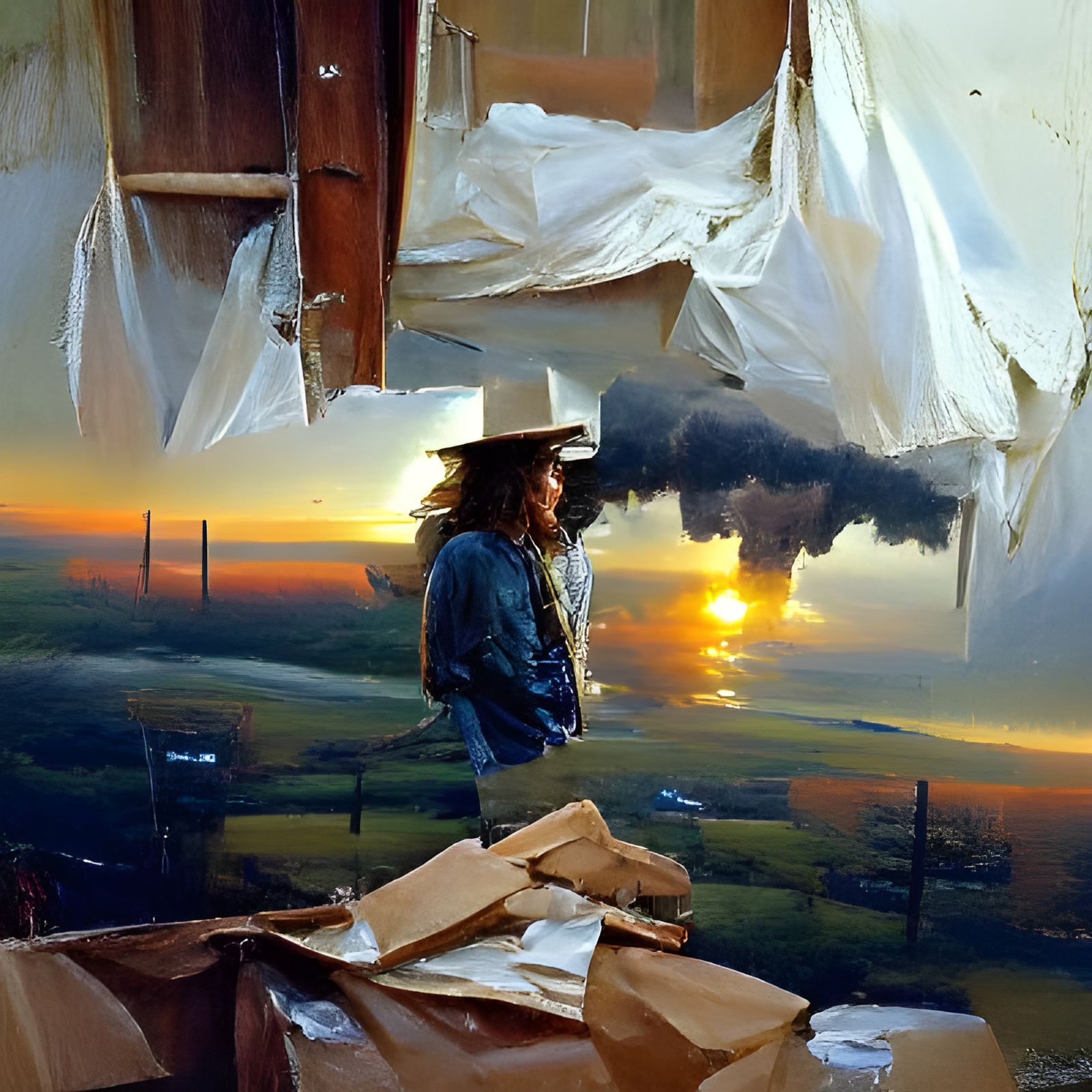 Surreal Psychedelic Scenery, Oil Painting by Gurney