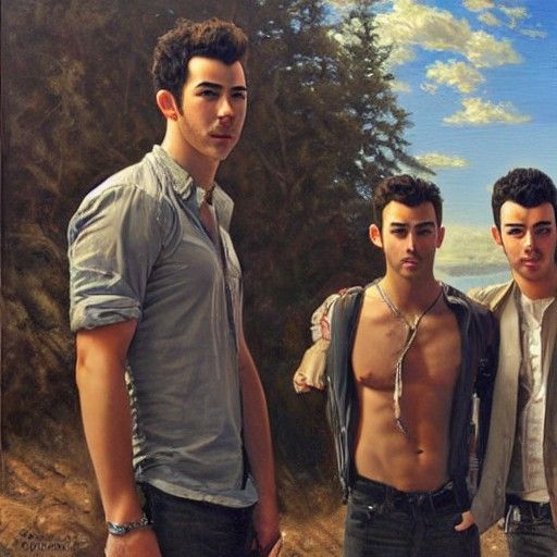 Jonas Brothers Mishap in Oil Painting