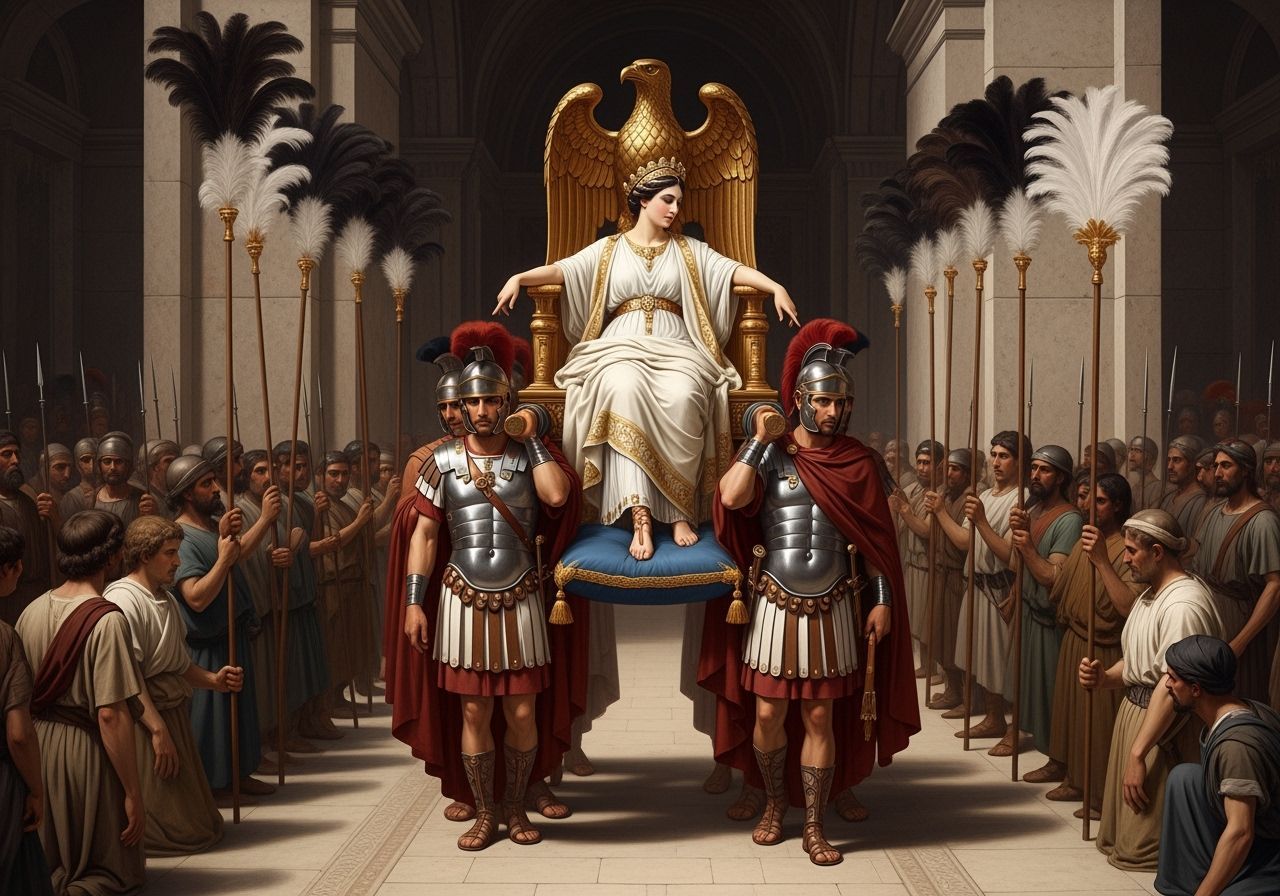 Roman Empress on Eagle Throne, Detailed Photography