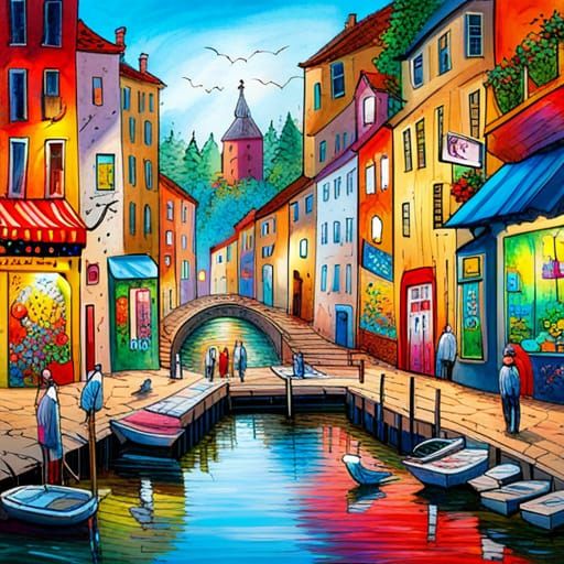 Classic Wimmelbild Illustration