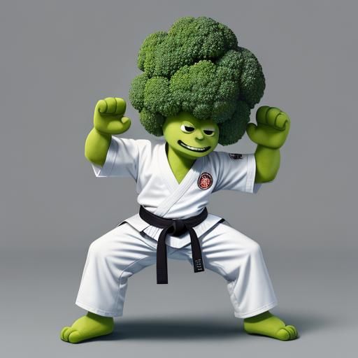 Broccoli Karate Master in Uniform