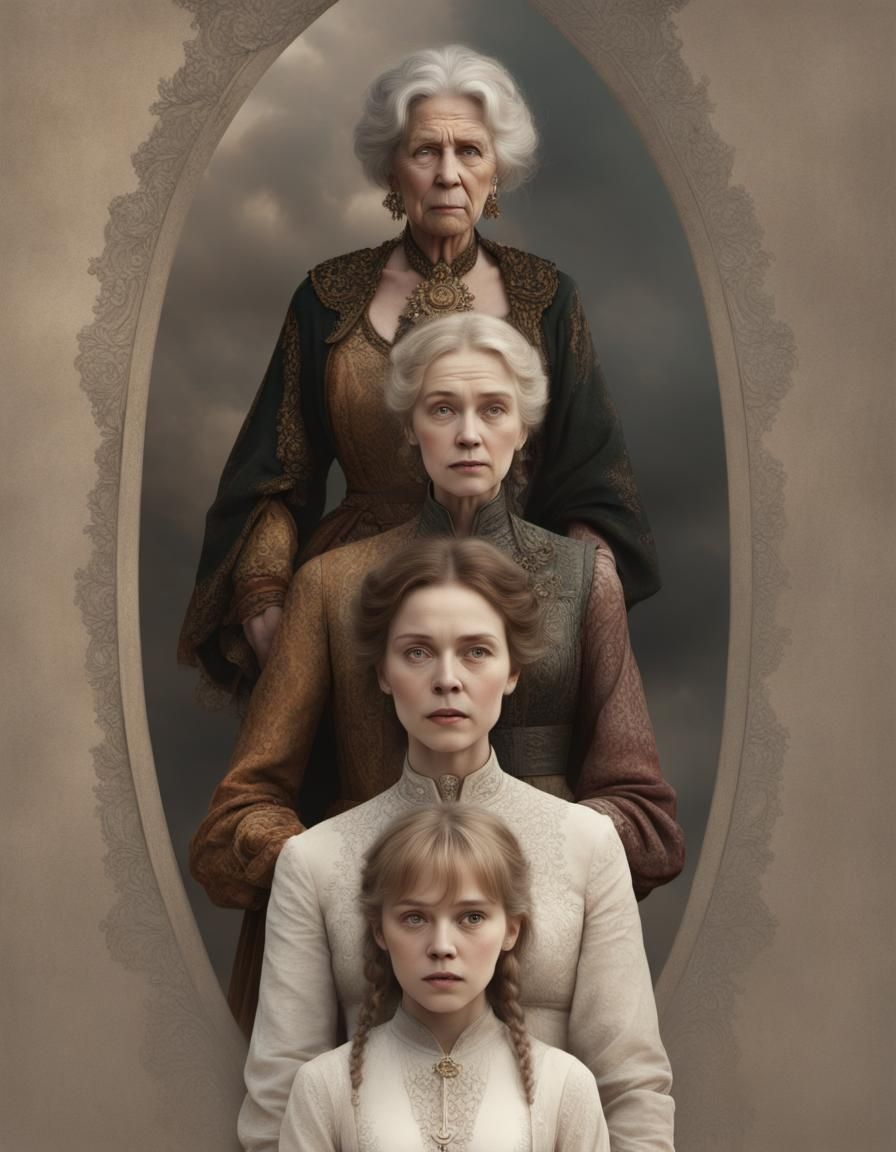 Four Generations of Women: Digital Matte Painting